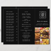 Menu de prise moderne noir | Restaurant personnali (Devant / Derrière)