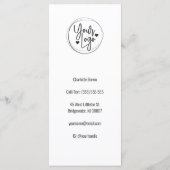 Menu de prix de service moderne en noir et blanc (Dos)