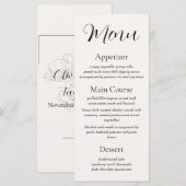 Menu de réception Beige Elégance (Devant / Derrière)