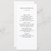Menu De Réception Classique Noir Blanc Moderne (Devant / Derrière)