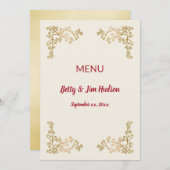 Menu de réception d'anniversaire - 50 ans - Golden (Devant / Derrière)