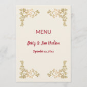 Menu de réception d'anniversaire - 50 ans - Golden (Devant)