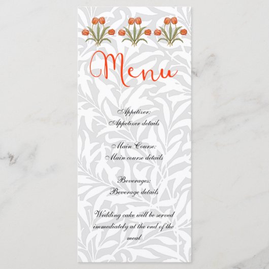 Menu de réception de mariage (Devant)