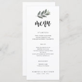 Menu de réception de mariage à branche d'aquarelle (Devant / Derrière)