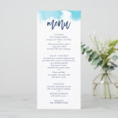MENU DE RÉCEPTION DE MARIAGE aquarelle bleu aqua m (Debout devant)