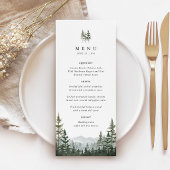Menu de réception de mariage au pin de la forêt de
