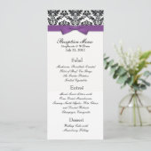 Menu de réception de mariage au ruban violet avec (Debout devant)