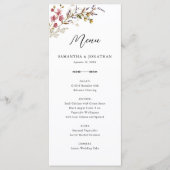Menu de réception de mariage aux fleurs sauvages d (Devant)