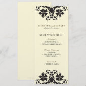 Menu de réception de mariage avec timbre décoratif (Devant / Derrière)