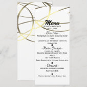 Menu de réception de mariage de couleur or faux fe (Devant / Derrière)