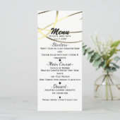 Menu de réception de mariage de couleur or faux fe (Debout devant)