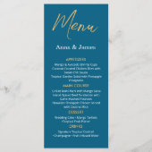 Menu de réception de mariage de destination Blue & (Devant)