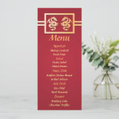 Menu de réception de mariage Dragon Rouge et Or (Debout devant)