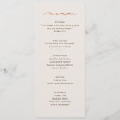 Menu de réception de mariage écrit à la main (Devant)