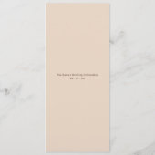 Menu de réception de mariage écrit à la main (Dos)