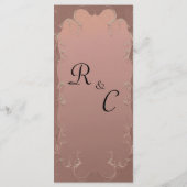 Menu de réception de mariage élégant en or rose (Dos)