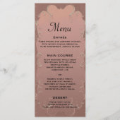 Menu de réception de mariage élégant en or rose (Devant)