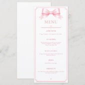 Menu de réception de mariage élégant et rose modif (Devant / Derrière)