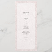 Menu de réception de mariage Elegant Peony Blush R (Devant)