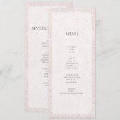 Menu de réception de mariage Elegant Peony Blush R (Devant / Derrière)