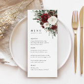 Menu de réception de mariage floral d'hiver de Bou