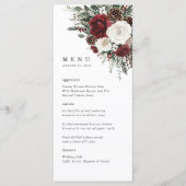 Menu de réception de mariage floral d'hiver de Bou (Devant)