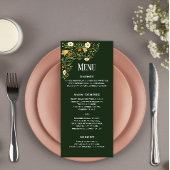 Menu de réception de mariage floral vert