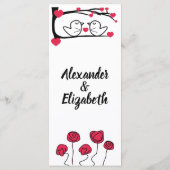 Menu de réception de mariage Inséparable (Dos)