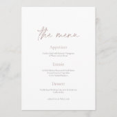 Menu de réception de mariage minimal avec carte de (Devant)
