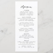 Menu De Réception De Mariage Minimaliste Moderne (Devant)