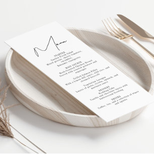 Menu De Réception De Mariage Minimaliste Moderne