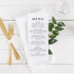 Menu De Réception De Mariage Minimaliste Moderne<br><div class="desc">Il s'agit d'un menu mariage moderne avec disposition minimaliste et police unique. Toutes les couleurs sont modifiables. // Pour les designs correspondants, recherchez "HARLOW" dans le magasin Sincerely By Nicole Zazzle. * Si vous aimez ce design mais ne le voyez pas disponible pour quelque chose que vous cherchez, n'hésitez pas...</div>