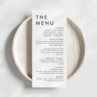 Menu De Réception De Mariage Moderne Et Élégant
