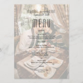 Menu de réception de mariage photo moderne (Devant)