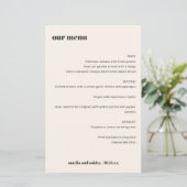 Menu de réception de mariage rétro gras en ivoire (Debout devant)