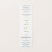 Menu de réception mariage feuille à effet or (Outside Unfolded)