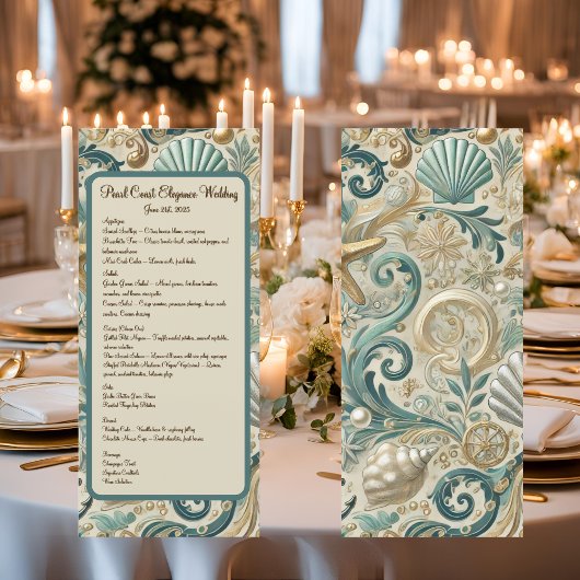 Menu de réception Pearl Coast Elegance