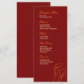 Menu de réception Rouge & Orange Calla Lilies (Devant / Derrière)