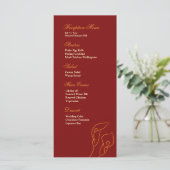 Menu de réception Rouge & Orange Calla Lilies (Debout devant)