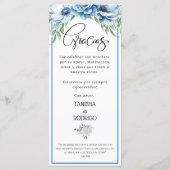 Menu de remerciement bilingue de mariage / Ang - E (Dos)