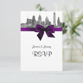 Menu de réponse Philadelphie Skyline Etch BW Viole (Debout devant)