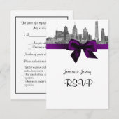 Menu de réponse Philadelphie Skyline Etch BW Viole (Devant / Derrière)