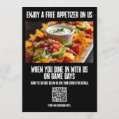 Menu de restaurant à fort impact et promotions (Dos)