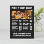 Menu de restaurant à fort impact et promotions (Debout devant)