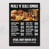 Menu de restaurant à fort impact et promotions (Devant)