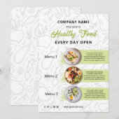 Menu de restaurant de traiteur en aliments frais e (Devant / Derrière)