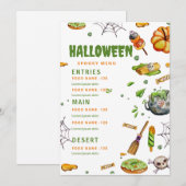 Menu de restaurant Halloween, Menu Halloween modif (Devant / Derrière)