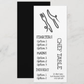 Menu de restaurant moderne noir gris et blanc à la (Devant / Derrière)