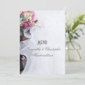 Menu de robe mariage fleurie rose (Debout devant)