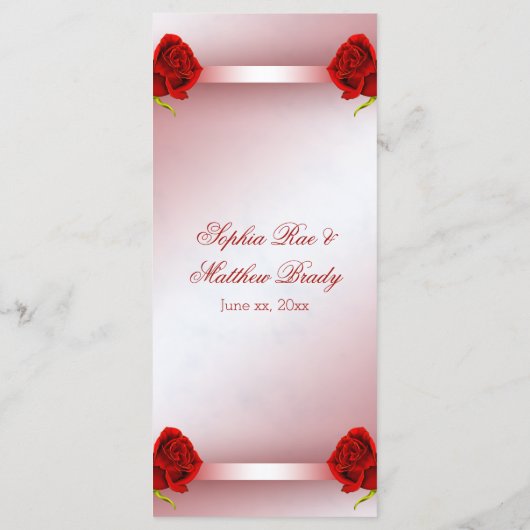 Menu de roses rouges (Dos)